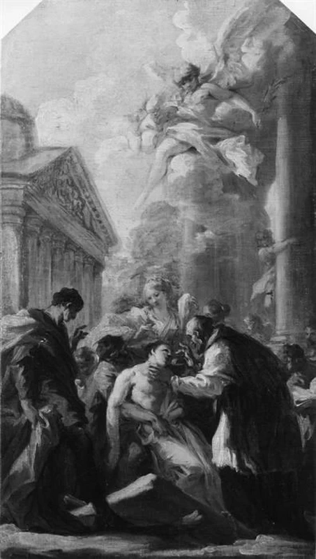 Sant'Ulrico benedice un ammalato - bozzetto, Milano